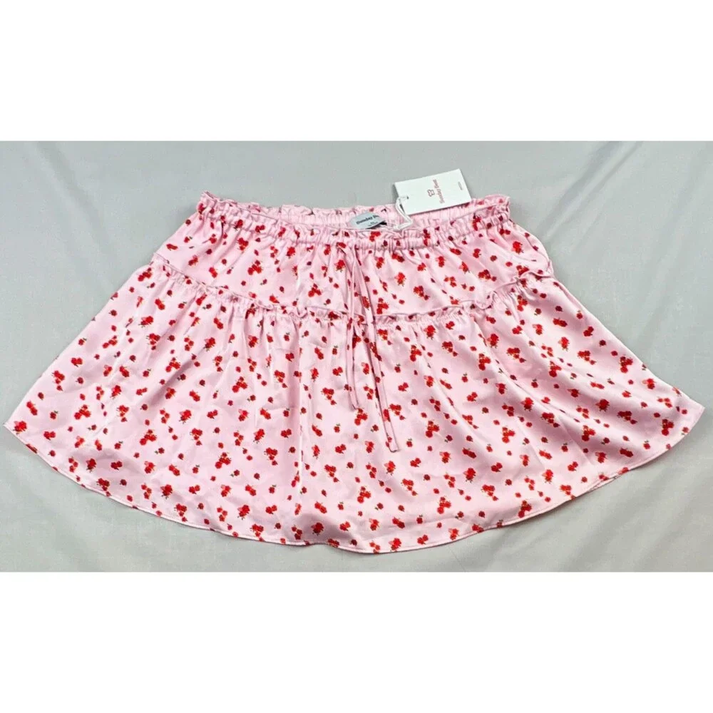 Aritzia Sunday Best Pink Red Floral Tutu Skirt Ruffle XS NWT $78